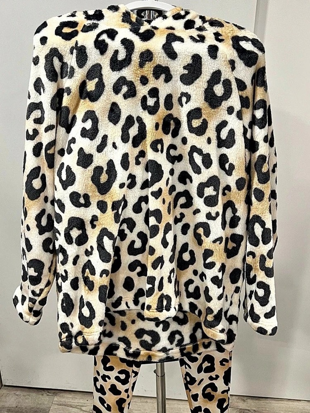 Kids Justice Two Piece Pajamas with Ears Hood Leopard Print Pajama Set Size 8 NW
